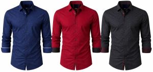 Men Solid Cotton Party Wear Shirt