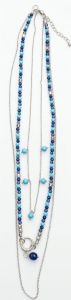 Blue Multi Layered Beaded Necklace