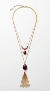 Gold Plated Layered Tassel Necklace