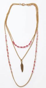 Gold Plated Metal Layered Necklace