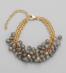 Gold Plated Multi Strand Beaded Bracelet