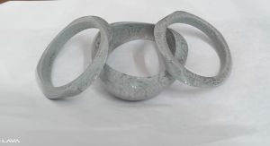 Grey Marbled Resin Bangle Set