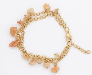 Row Stone Metal Chain Bracelet