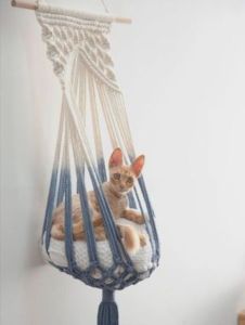 Handmade Macrame Hanging Cat Hammock