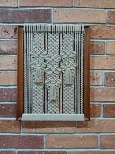 Wooden Frame Macrame Key Holder
