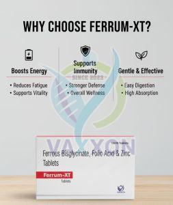 Ferrum-XT Ferrous Bisglycinate, Folic Acid &AMP; Zinc Tablets