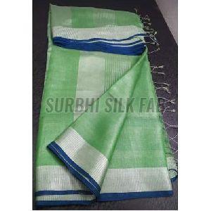 Zari Tissue Linen Saree