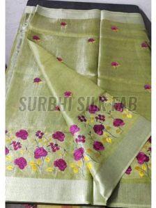 Printed Linen Saree