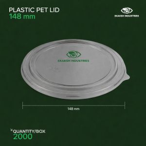 148mm Round PET Plastic Flat Lid