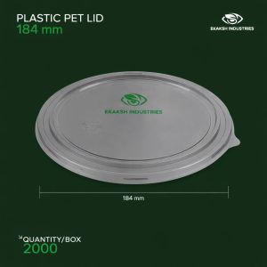 184mm Round PET Plastic Flat Lid