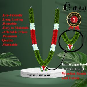 Green White Red Plastic Beads Garland