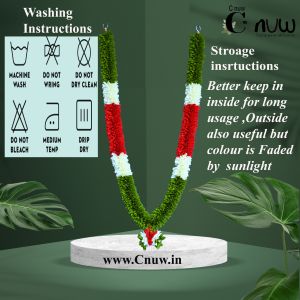 Green White Red Plastic Beads Garland