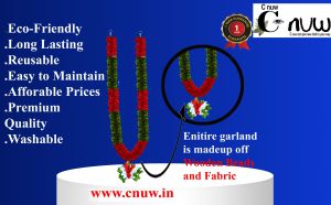 Red Green Plastic Beads Mala
