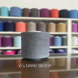 6s Dark Silver Cotton Polyester Yarn