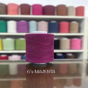 6s Majenta Cotton Polyester Yarn