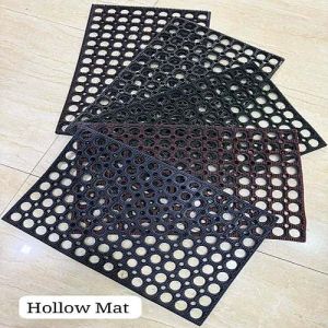 Black Rubber Hollow Door Mat