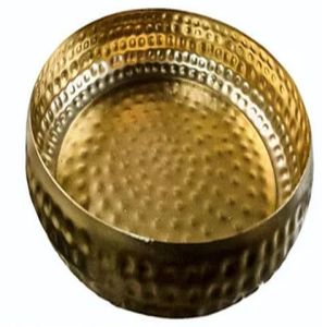 Round Golden Brass Urli Bowl
