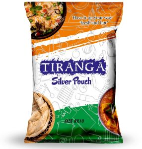 Tiranga Silver Pouch (Full Size) 90 Pieces Packing