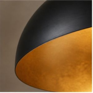 Blackened Steel Dome Pendant Light