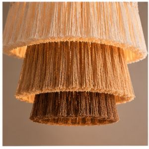 boho luxe macrame tassel pendant lamp