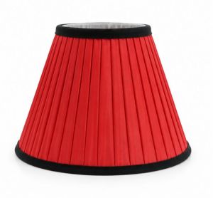 Crimson Elegance Pleated Lampshade