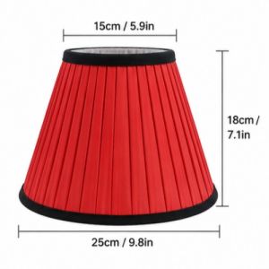 Crimson Elegance Pleated Lampshade
