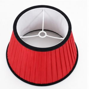 Crimson Elegance Pleated Lampshade