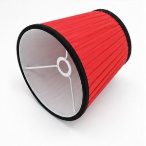 Crimson Elegance Pleated Lampshade