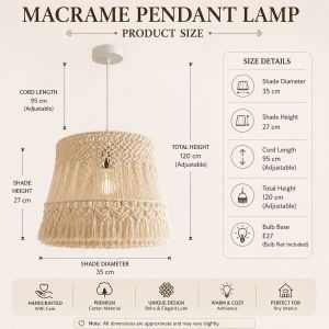 Elegant Handwoven Macrame Pendant Lamp