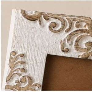 Hand-Carved Floral Wooden Photo Frame
