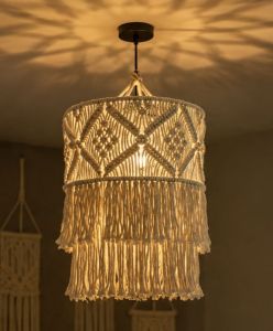 Handcrafted Boho Macrame Pendant Lamp