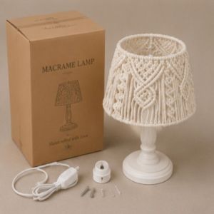 Handcrafted Macrame Table Lamp