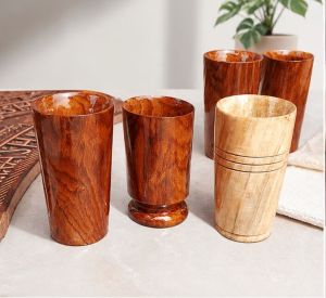 Handcrafted Wooden Tumbler Set