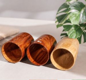 Handcrafted Wooden Tumbler Set
