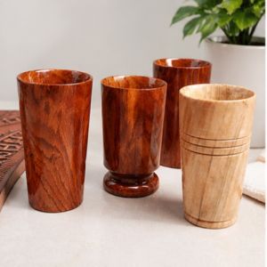 Handcrafted Wooden Tumbler Set