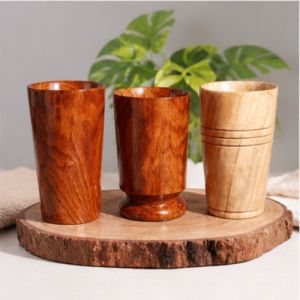 Handcrafted Wooden Tumbler Set