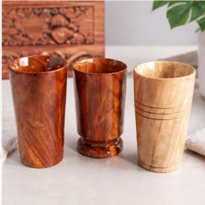 Handcrafted Wooden Tumbler Set