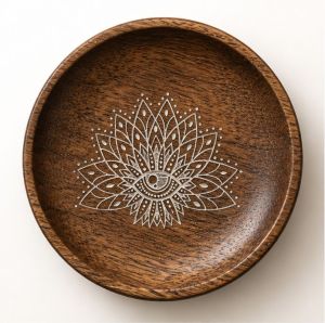 Lotus Aura Handcrafted Wooden Tray