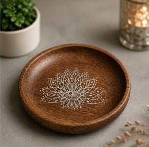 Lotus Aura Handcrafted Wooden Tray