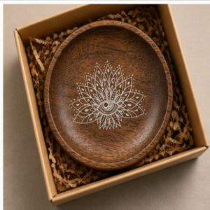 Lotus Aura Handcrafted Wooden Tray