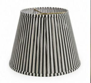 Monochrome Striped Pleated Lampshade