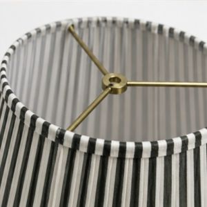 Monochrome Striped Pleated Lampshade