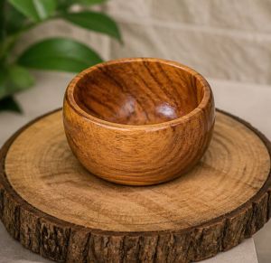 Rustic Glow Handcrafted Wooden Bowl