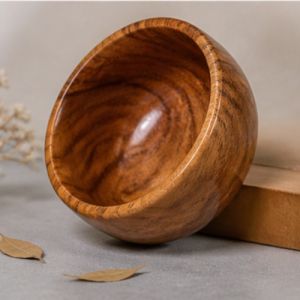 Rustic Glow Handcrafted Wooden Bowl