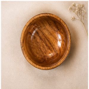 Rustic Glow Handcrafted Wooden Bowl