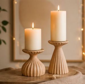 The Nordic Carved Wooden Candle Holder