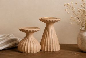 The Nordic Carved Wooden Candle Holder