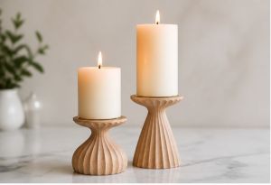 The Nordic Carved Wooden Candle Holder