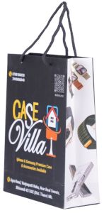 Case Villa Branded Matte Black Paper Carry Bag