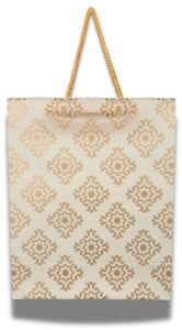 Elegant White and Gold Patterned Gift Bag